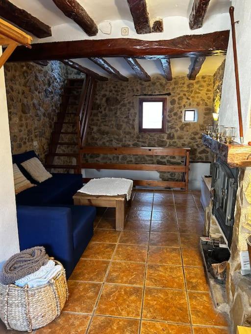 Rural Stone House With Wood Fireplace *